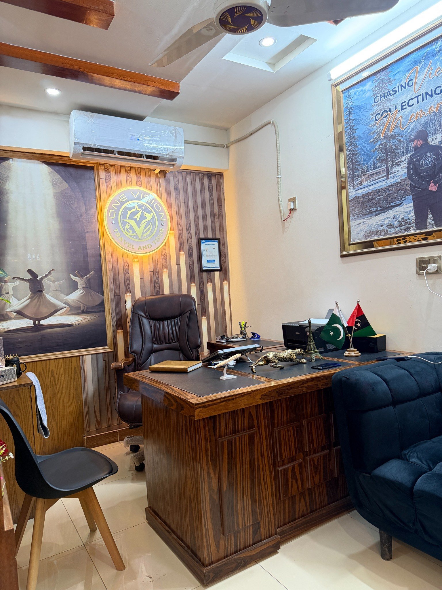 One Vision Travel and Tour executive office in Qasimabad Hyderabad